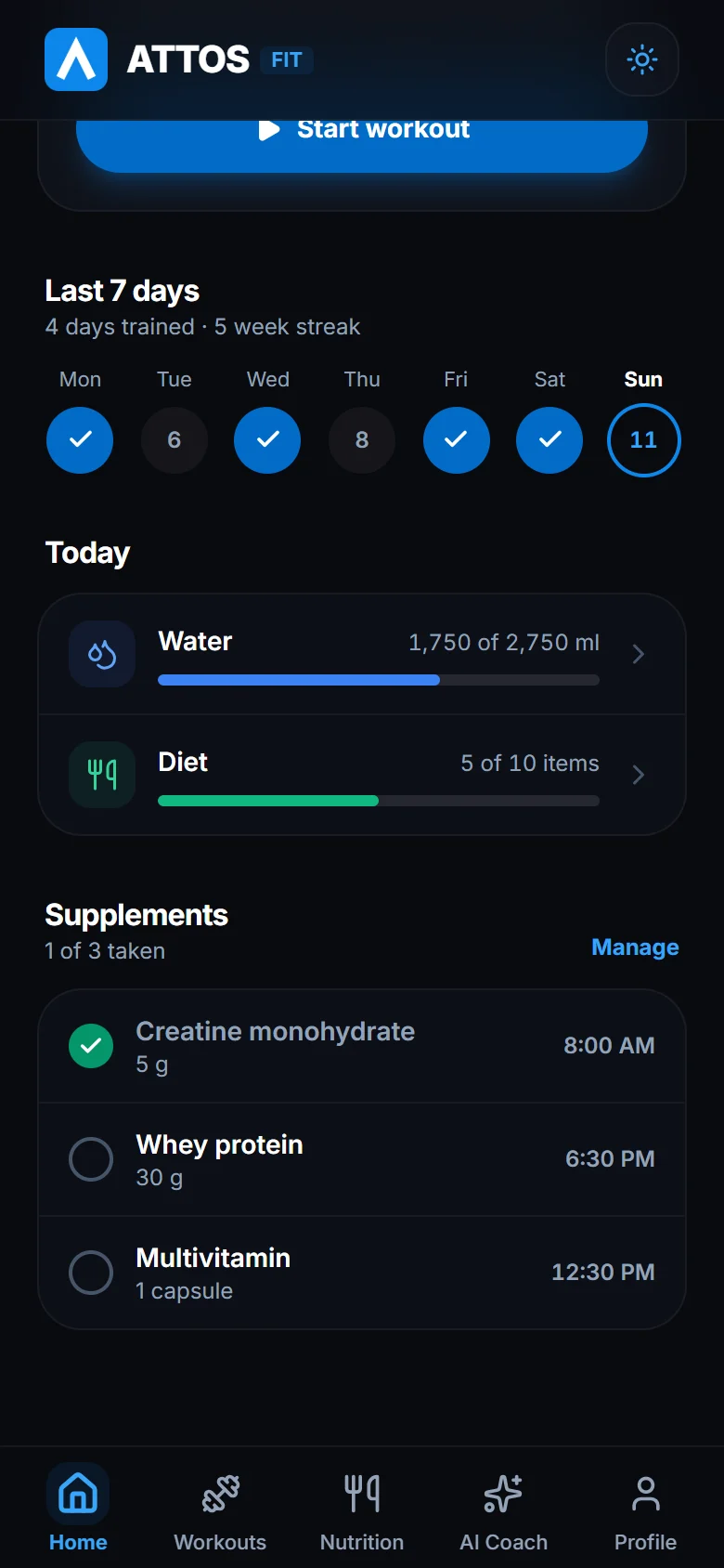 Keep up with water, diet and supplements