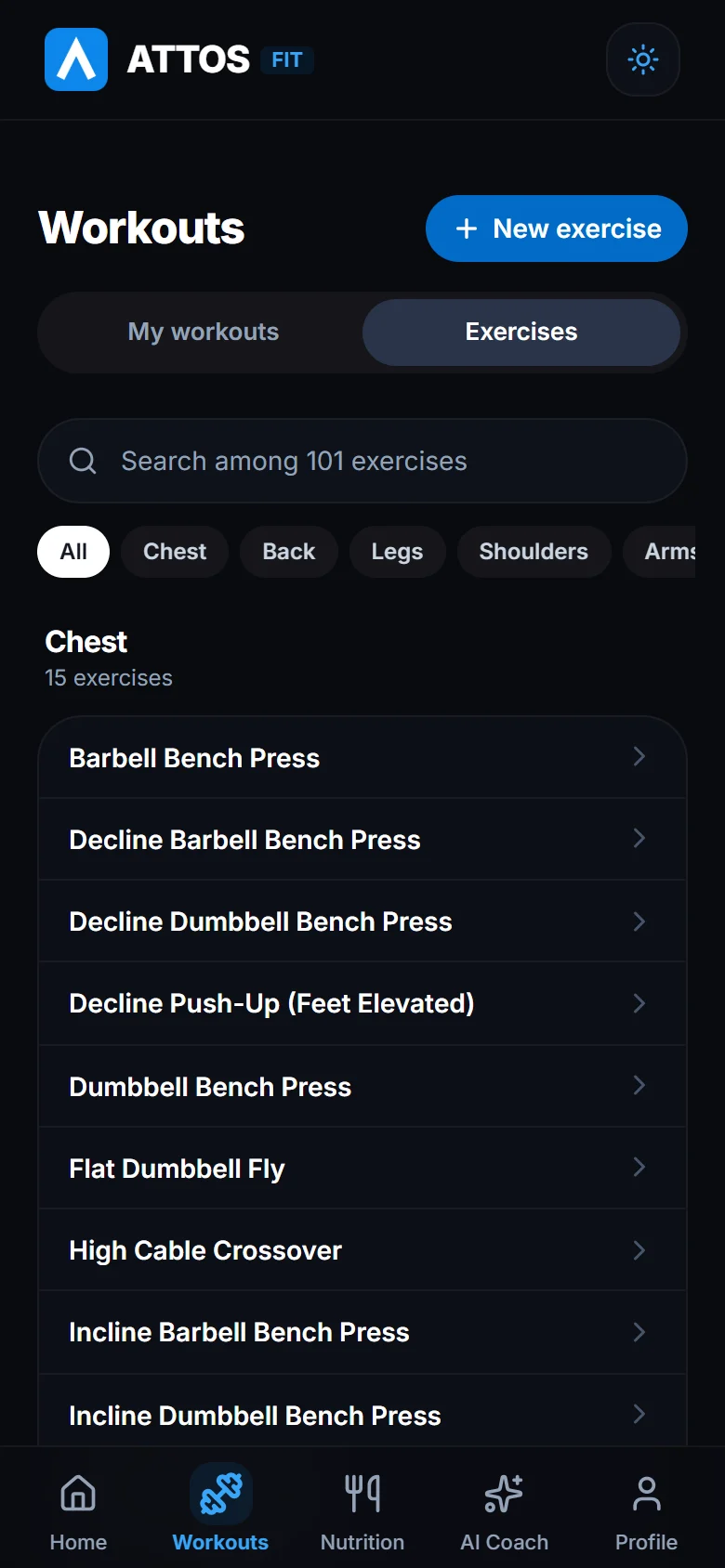 Browse the exercise library (1)