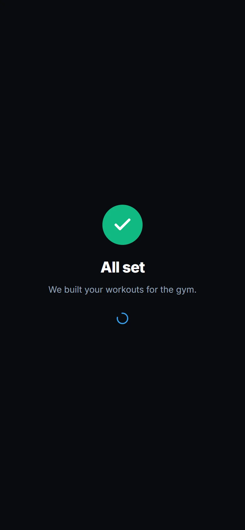 All set: your workouts are ready