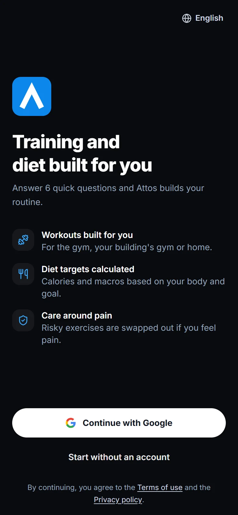 Open the app and choose how to start