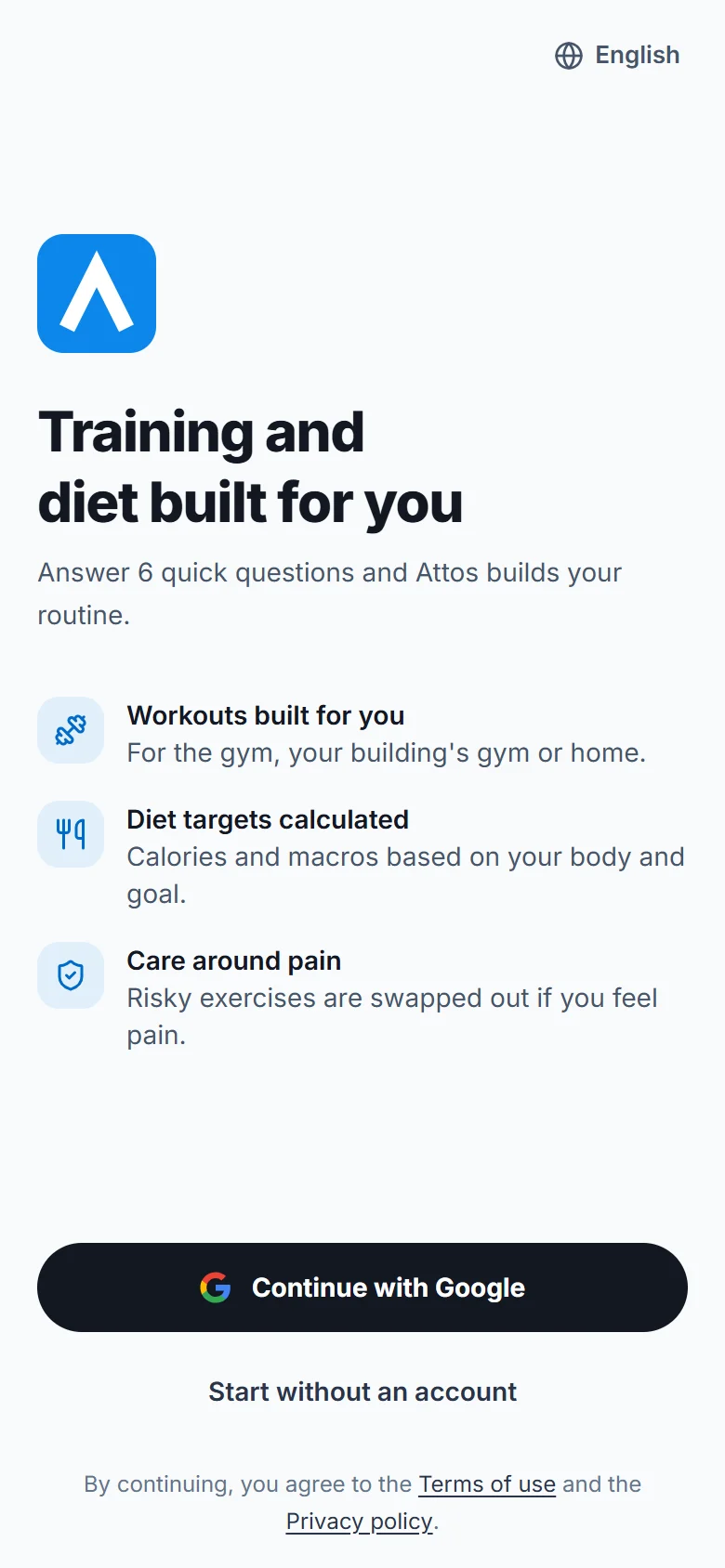 Open the app and choose how to start