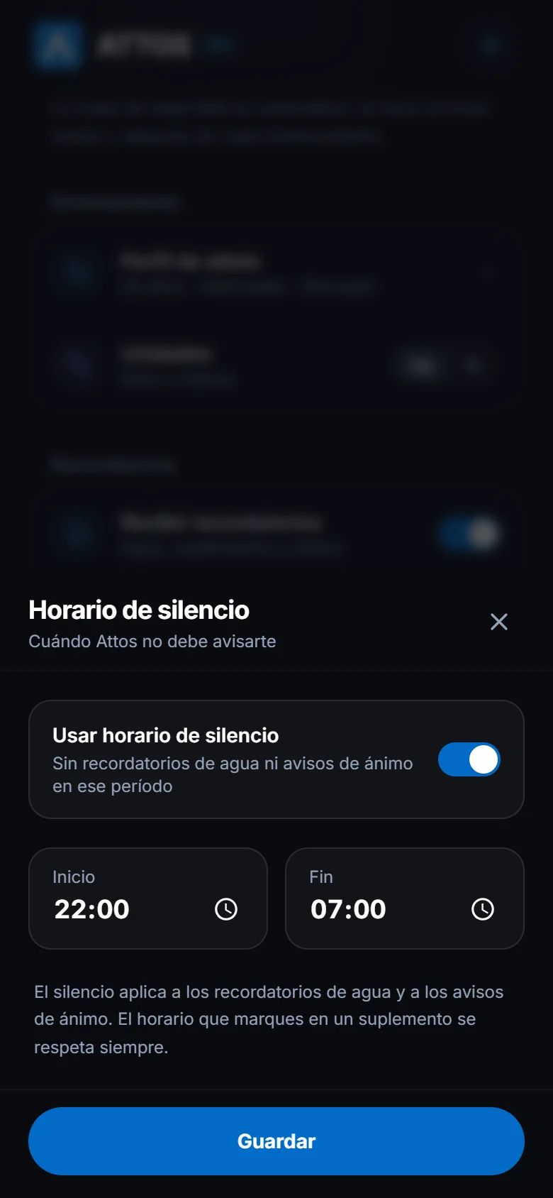 Recordatorios y horario de silencio (2)