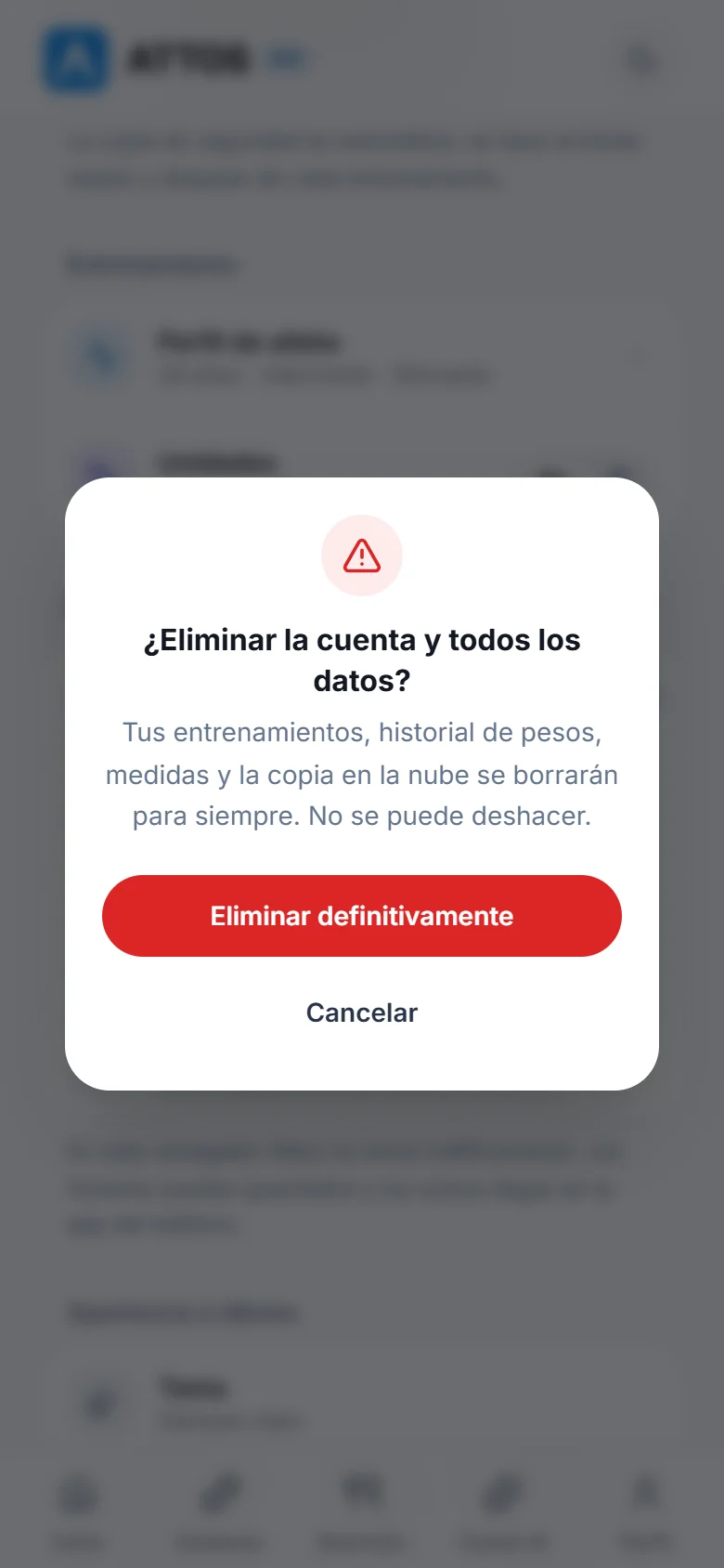 Elimina tu cuenta y tus datos