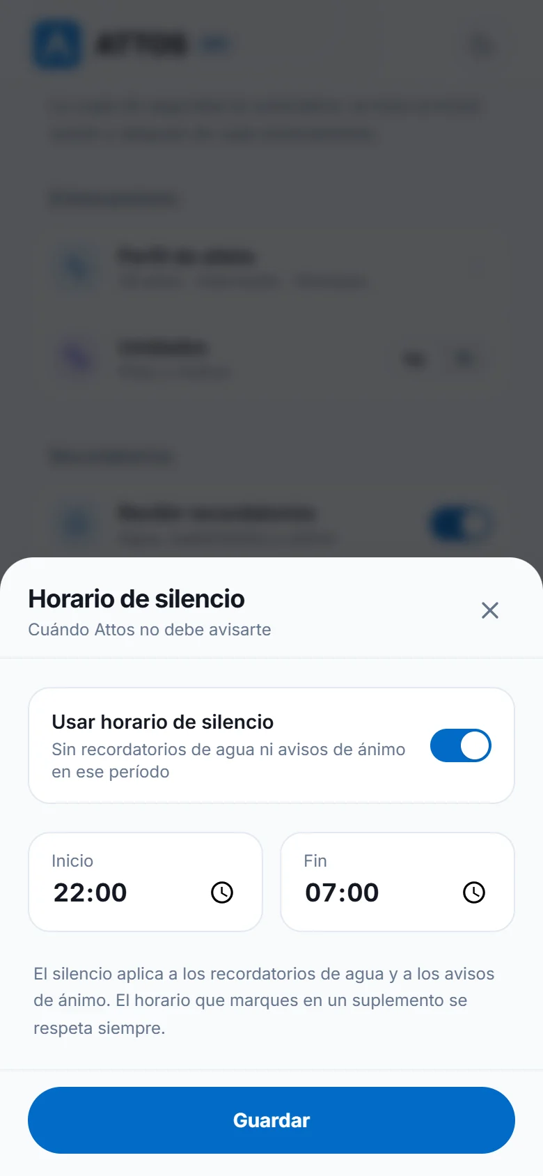 Recordatorios y horario de silencio (2)