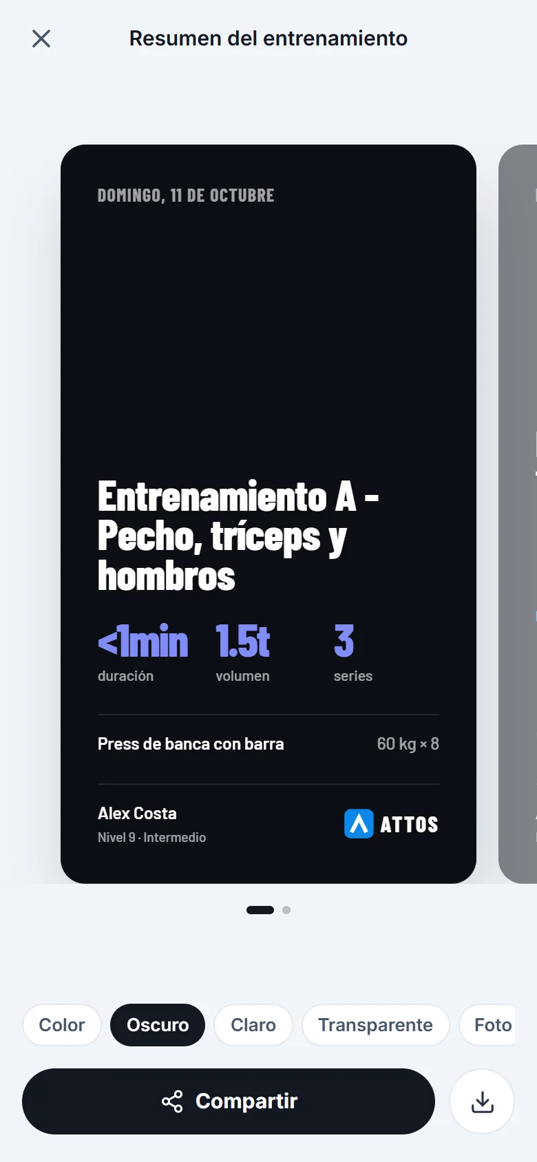 Comparte tu entrenamiento