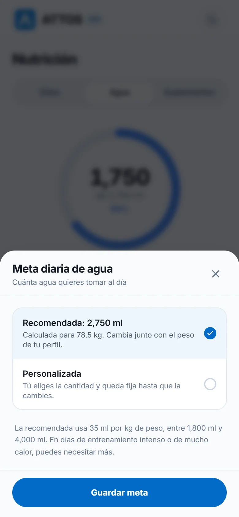 Registra el agua y ajusta tu meta (2)