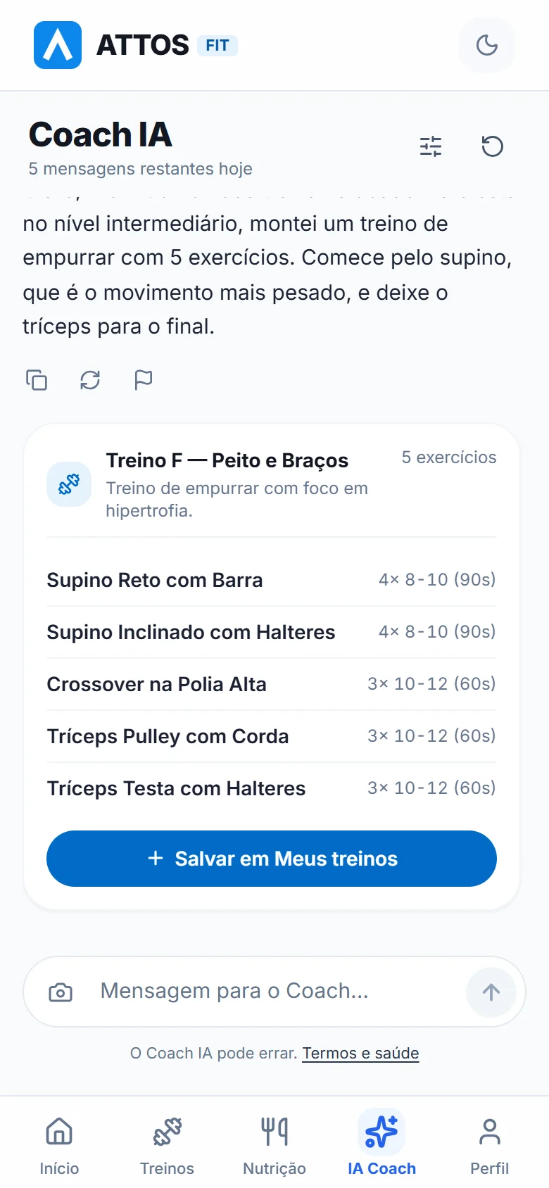 Um coach que conhece a sua ficha