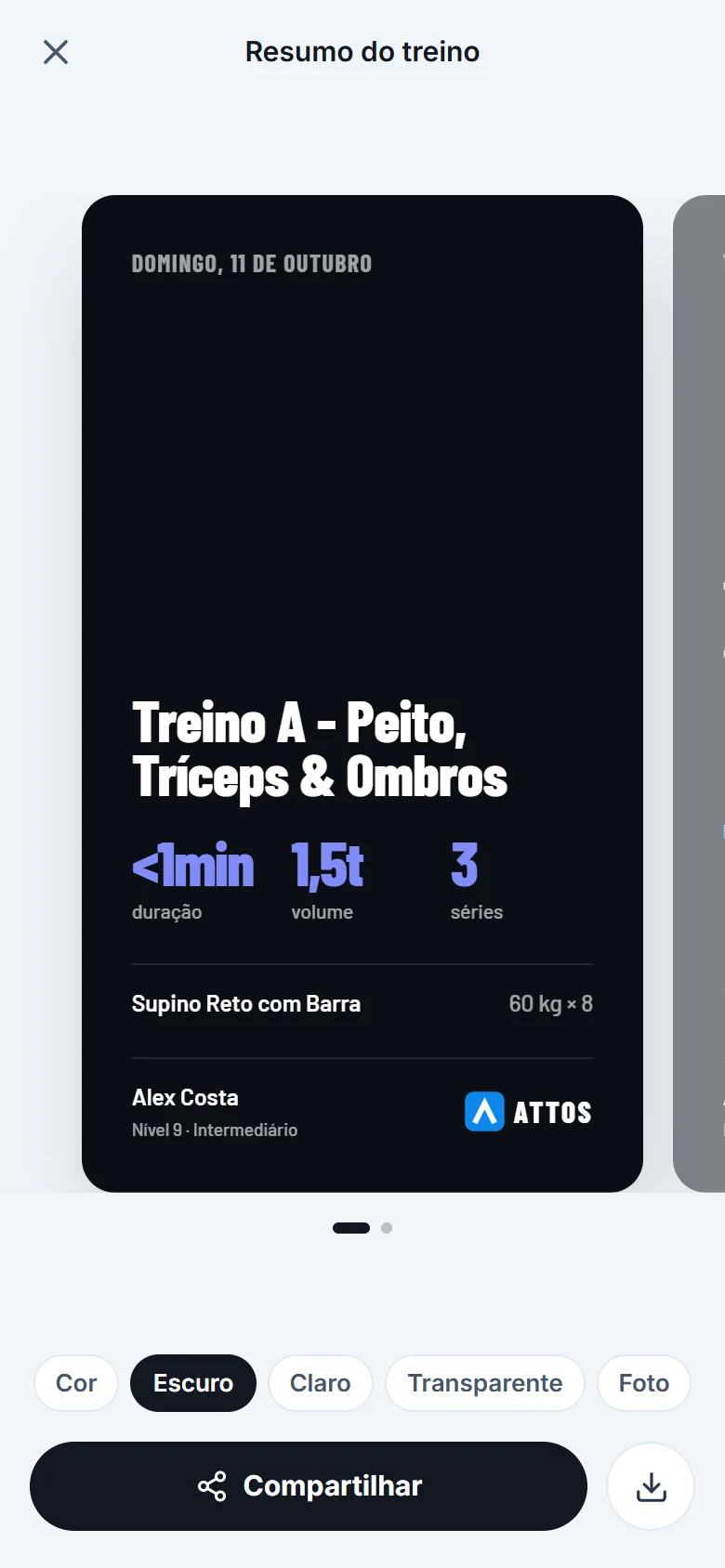 Compartilhe o treino