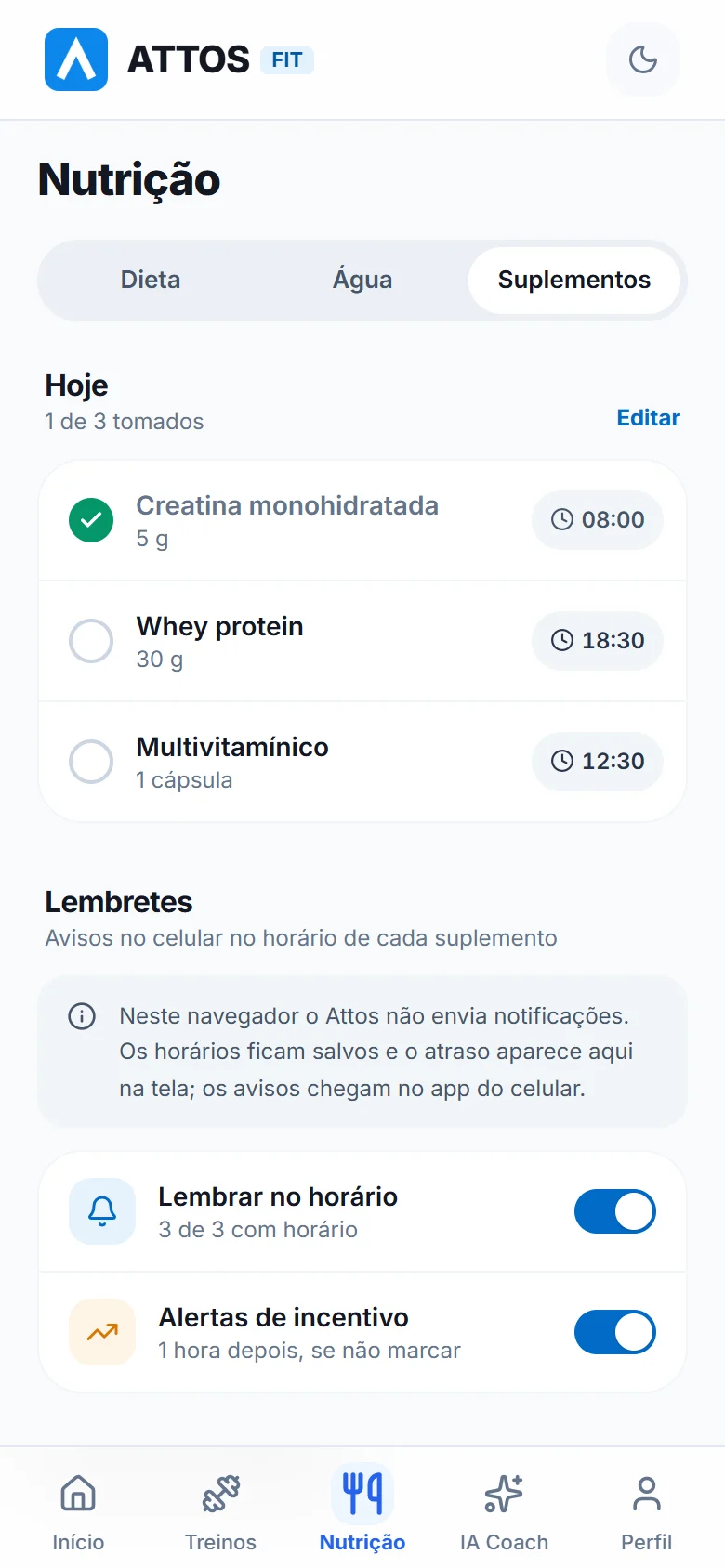 Cadastre suplementos e horários (1)